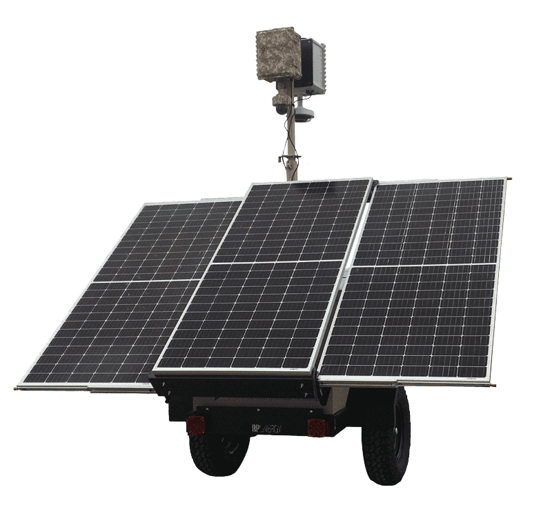 solar surveillance camera trailer system